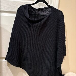 Eileen Fisher Black Ribbed Poncho